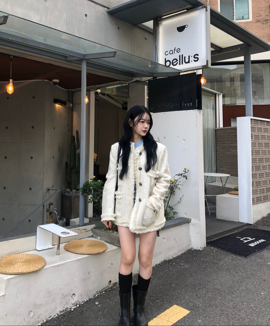 MUSINSA公式 | KHAKIPOINT Antique Tweed Jacket (black)