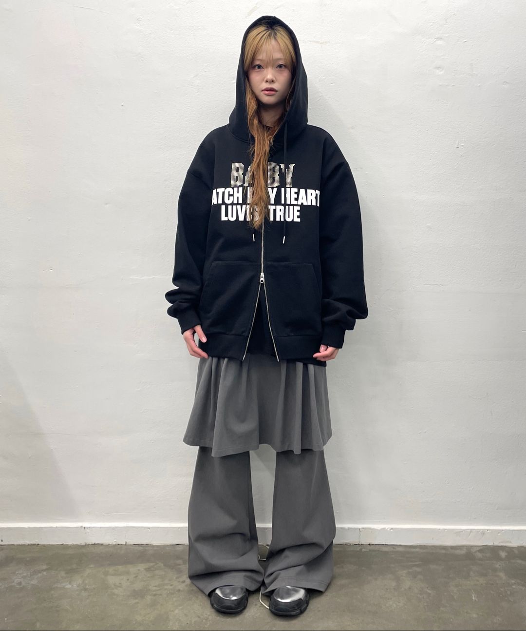 MUSINSA | LUVISTRUE LUVISTRUE x YENA HOOD ZIPUP(BLACK)