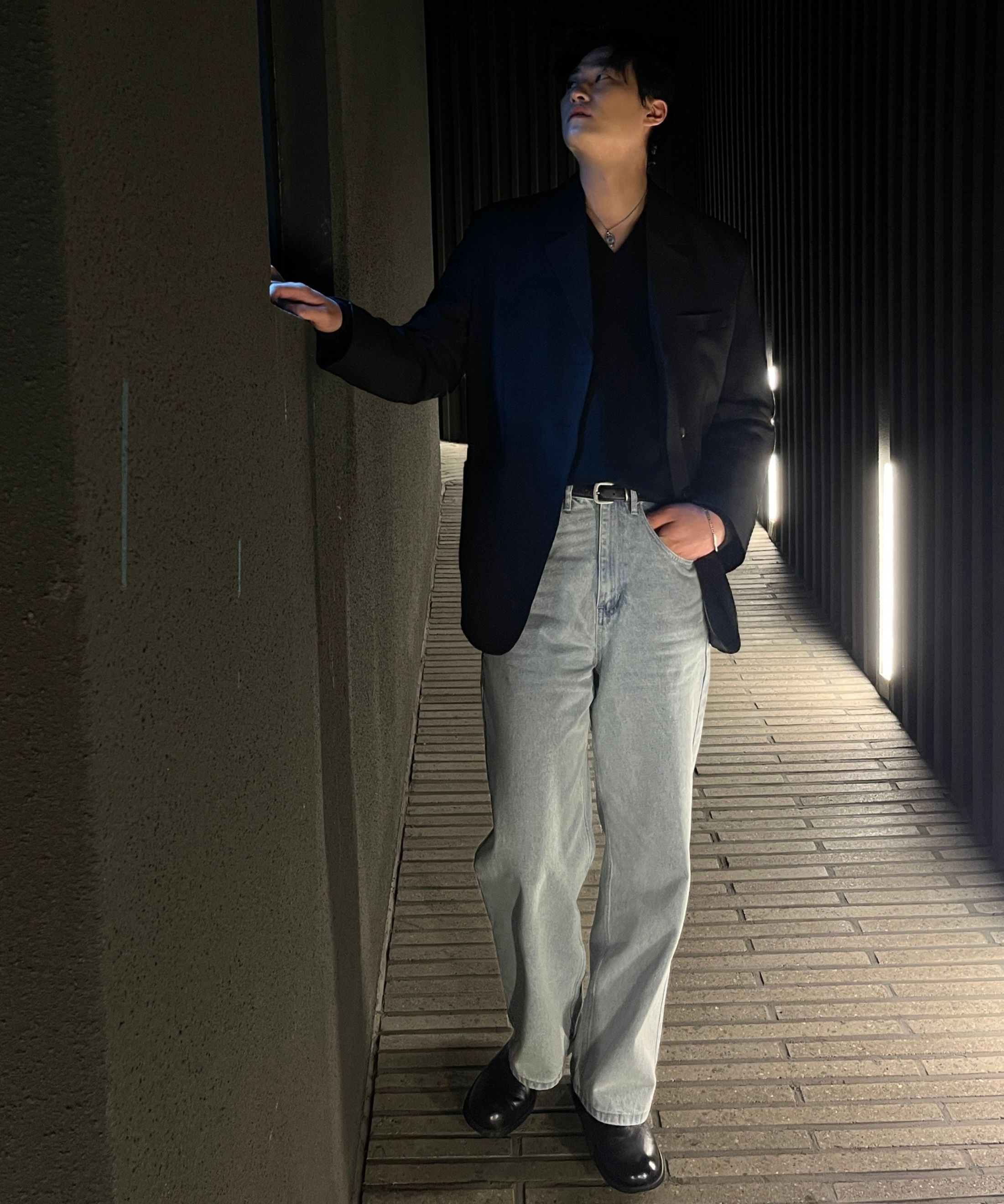 MUSINSA公式 | INSILENCE 特大ウールブレザーDARKGRAY