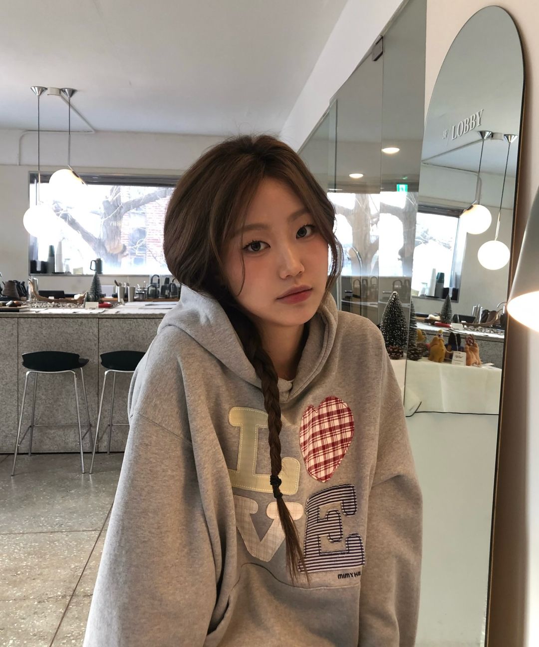 MUSINSA公式 | MIMTHEWARDROBE ヘローワールドパッチワークLOVEフード