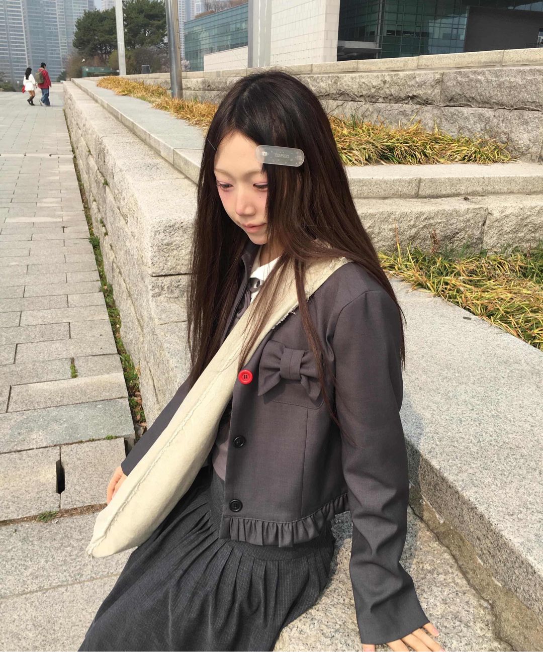 MUSINSA公式 | LO AXUAL PETER PAN COLLAR RIBBON JACKET_BLACK