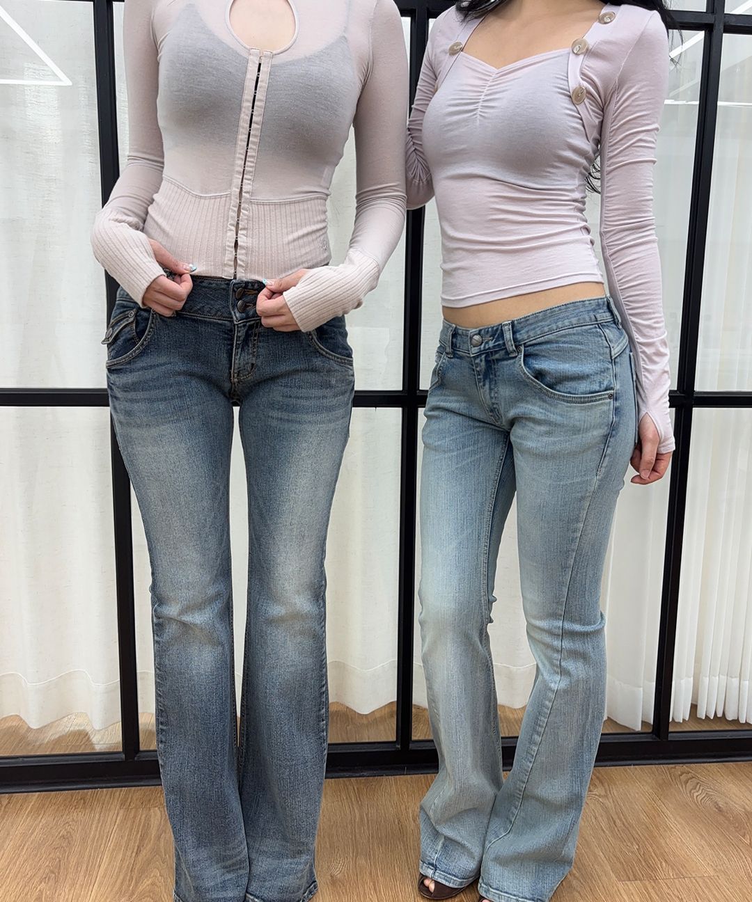 MUSINSA | PLEASENOFOLLOW Valerie Shirring Button Long Sleeve Top