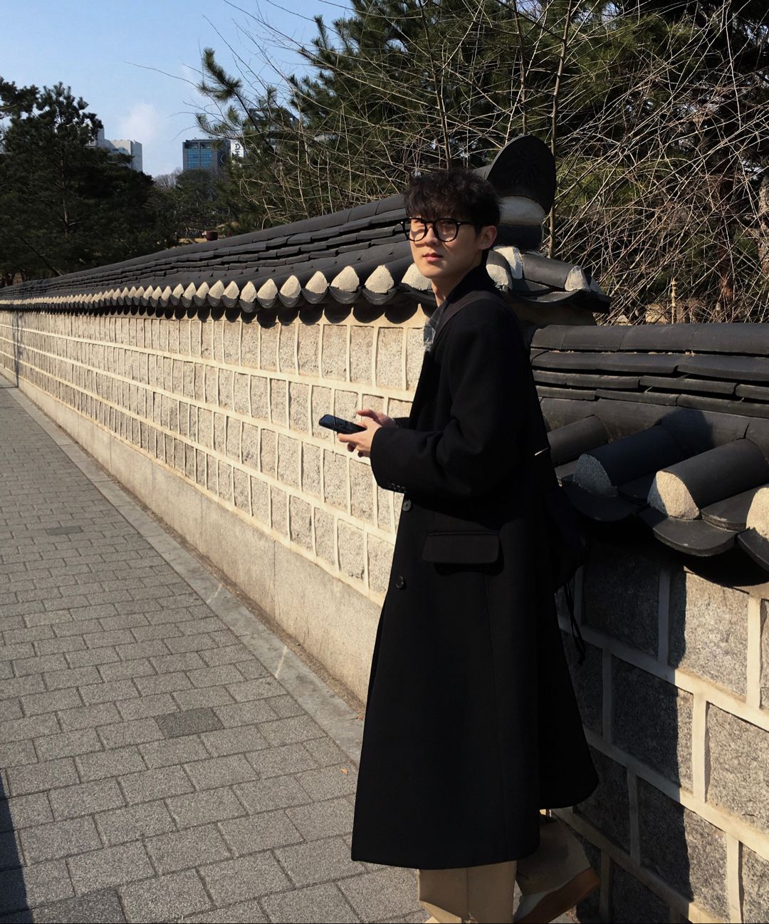 MUSINSA | ROTEMBER WOOL DOUBLE CHESTER COAT [BLACK]