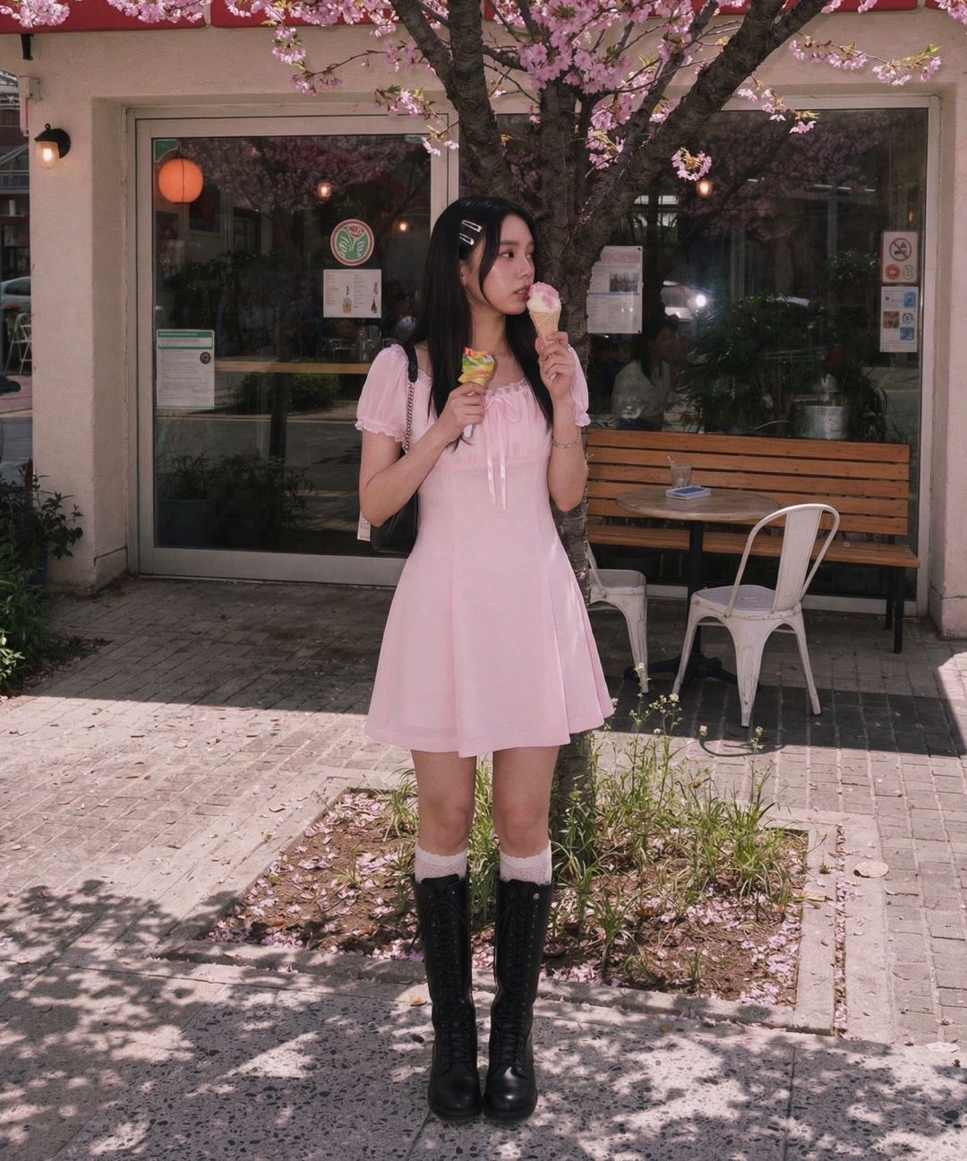MUSINSA公式 | ALKI ALKA Puff Chiffon Mini Dress (Ivory)