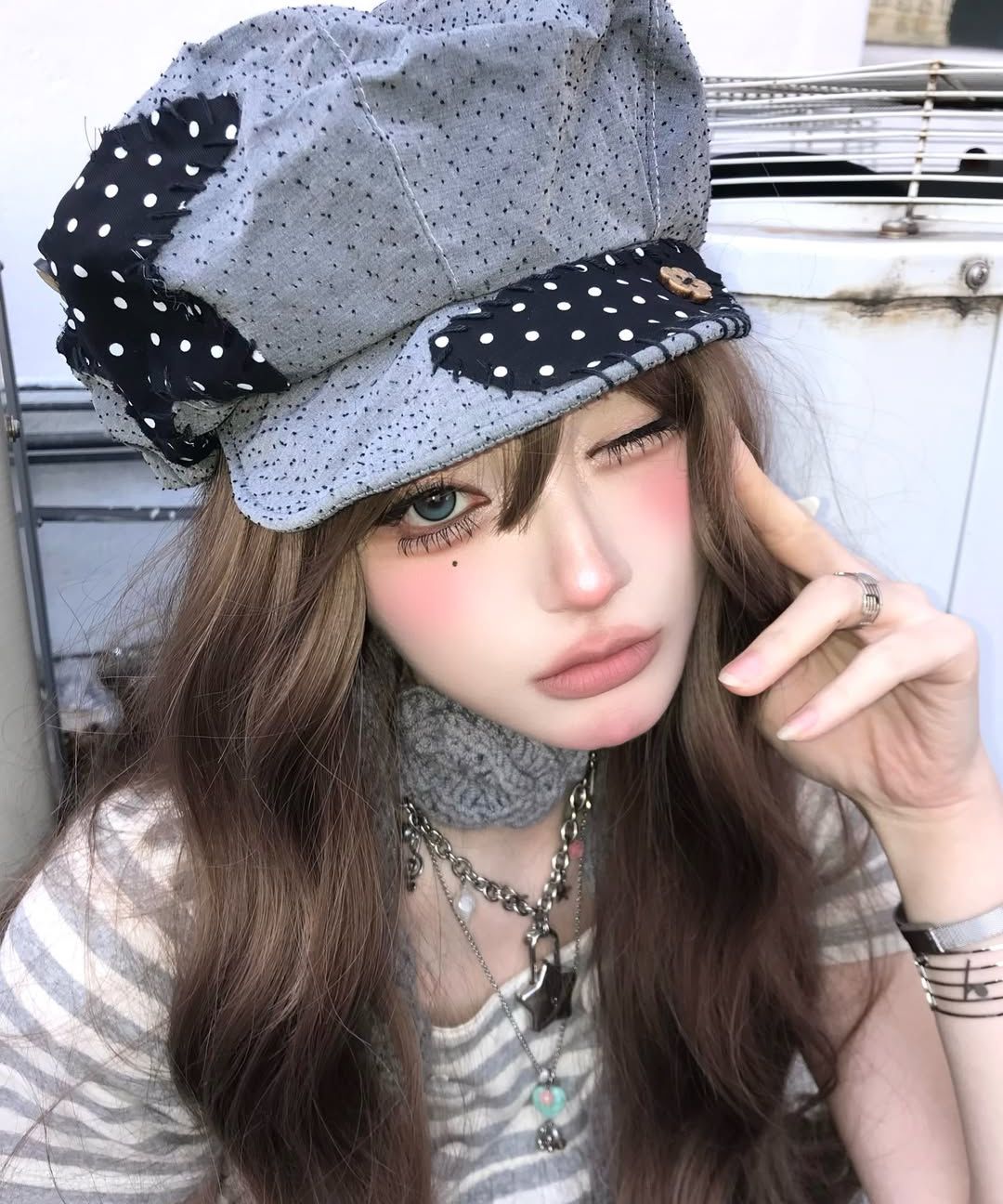 익스파이어드걸(EXPIRED GIRL) [5th] Emily Button Top Stripe