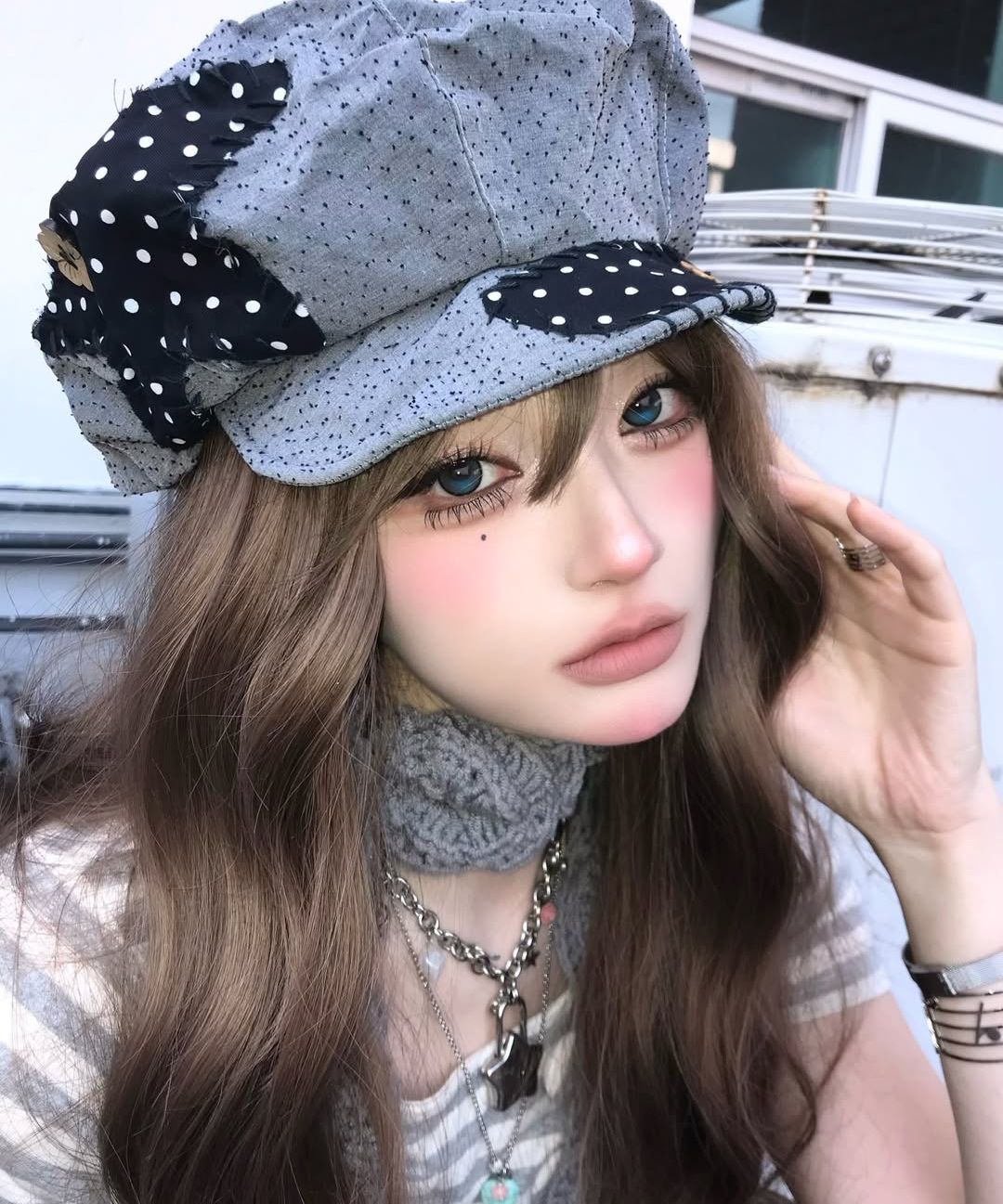 익스파이어드걸(EXPIRED GIRL) [5th] Emily Button Top Stripe
