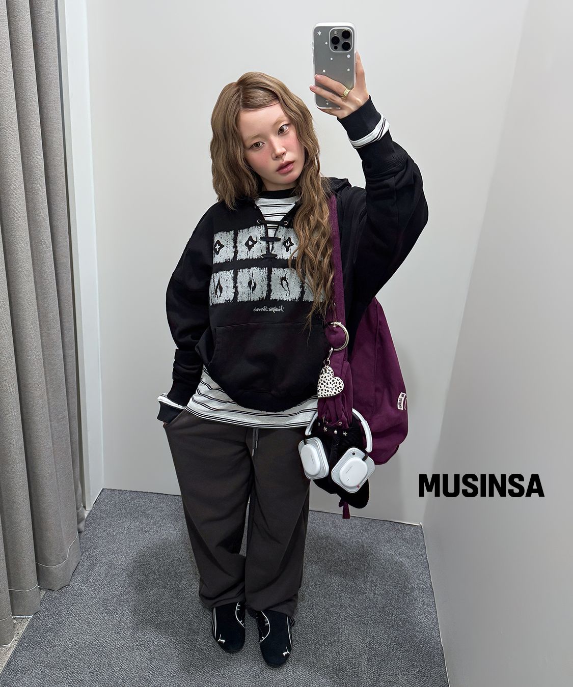 낫포너드(NOT4NERD) Dying Ember Slit Pullover Hood - Black - 사이즈