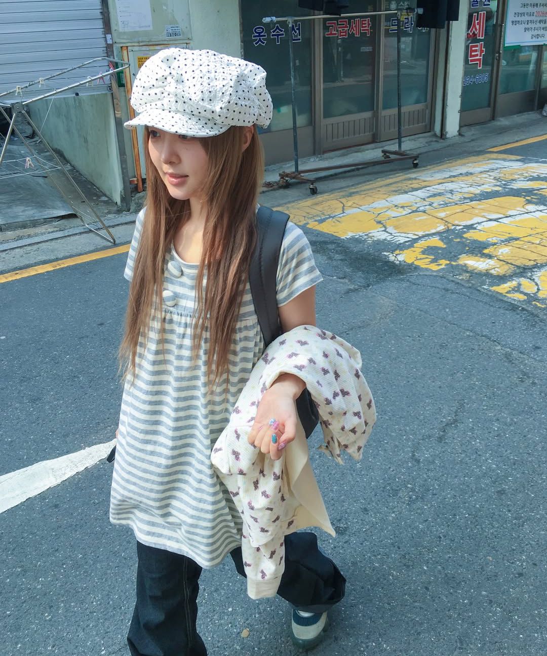 익스파이어드걸(EXPIRED GIRL) [5th] Emily Button Top Stripe