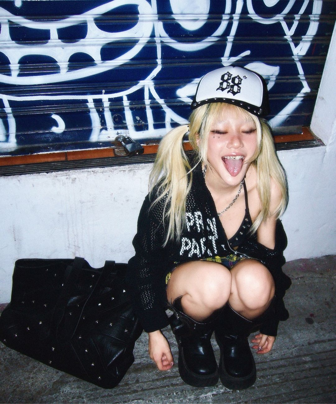 오픈야드(오와이)(OPENYARD(OY)) STUDDED SIN 88 CAP - BLACK - 사이즈