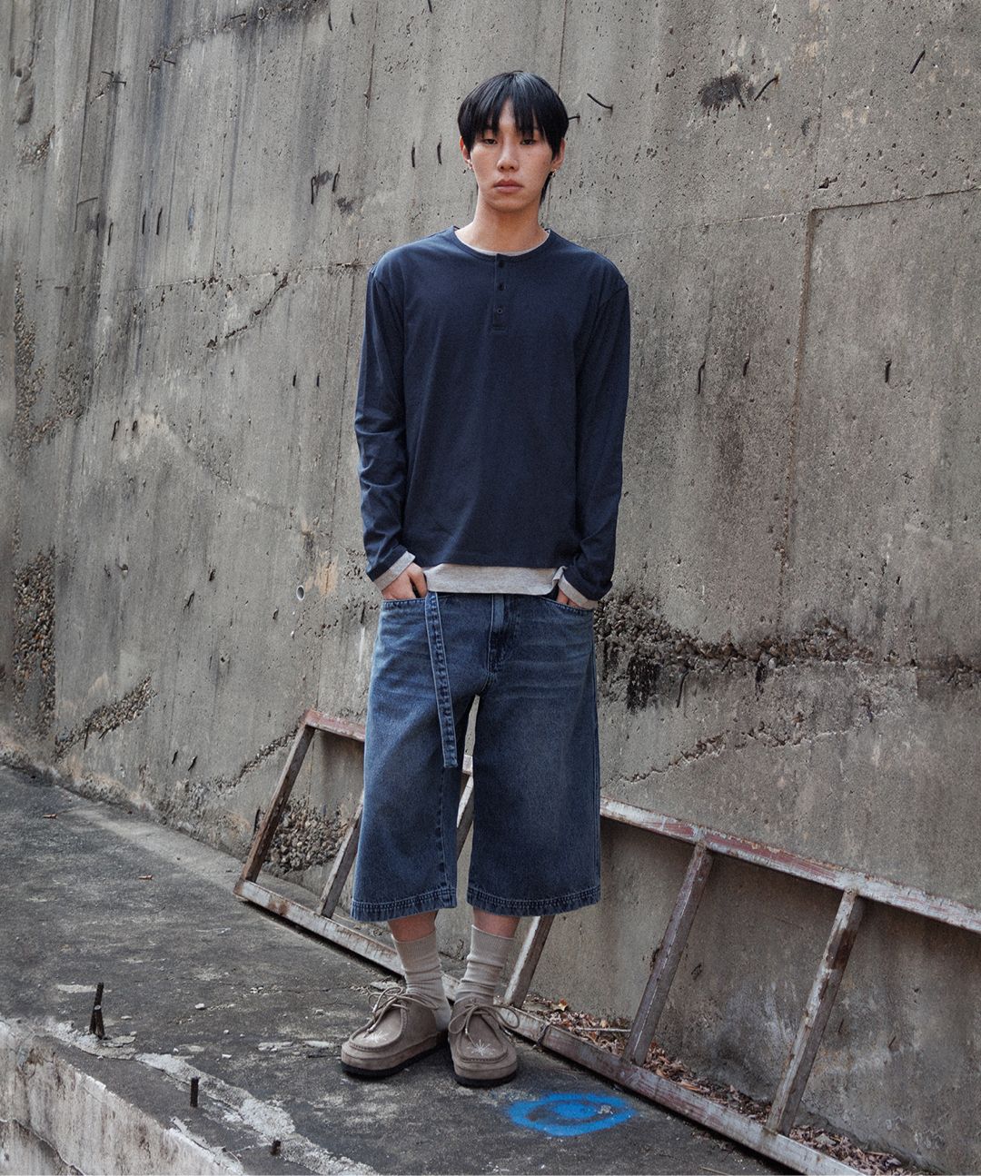 MUSINSA公式 | MILLO ARCHIVE スキンレイヤードヘンリーネックTシャツ