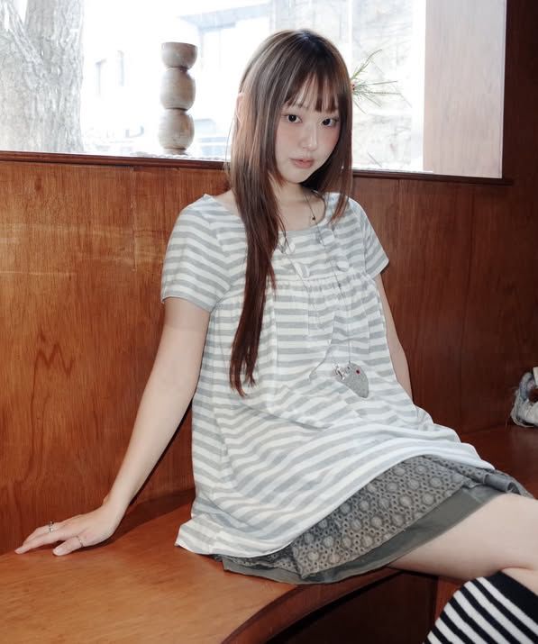 익스파이어드걸(EXPIRED GIRL) [5th] Emily Button Top Stripe
