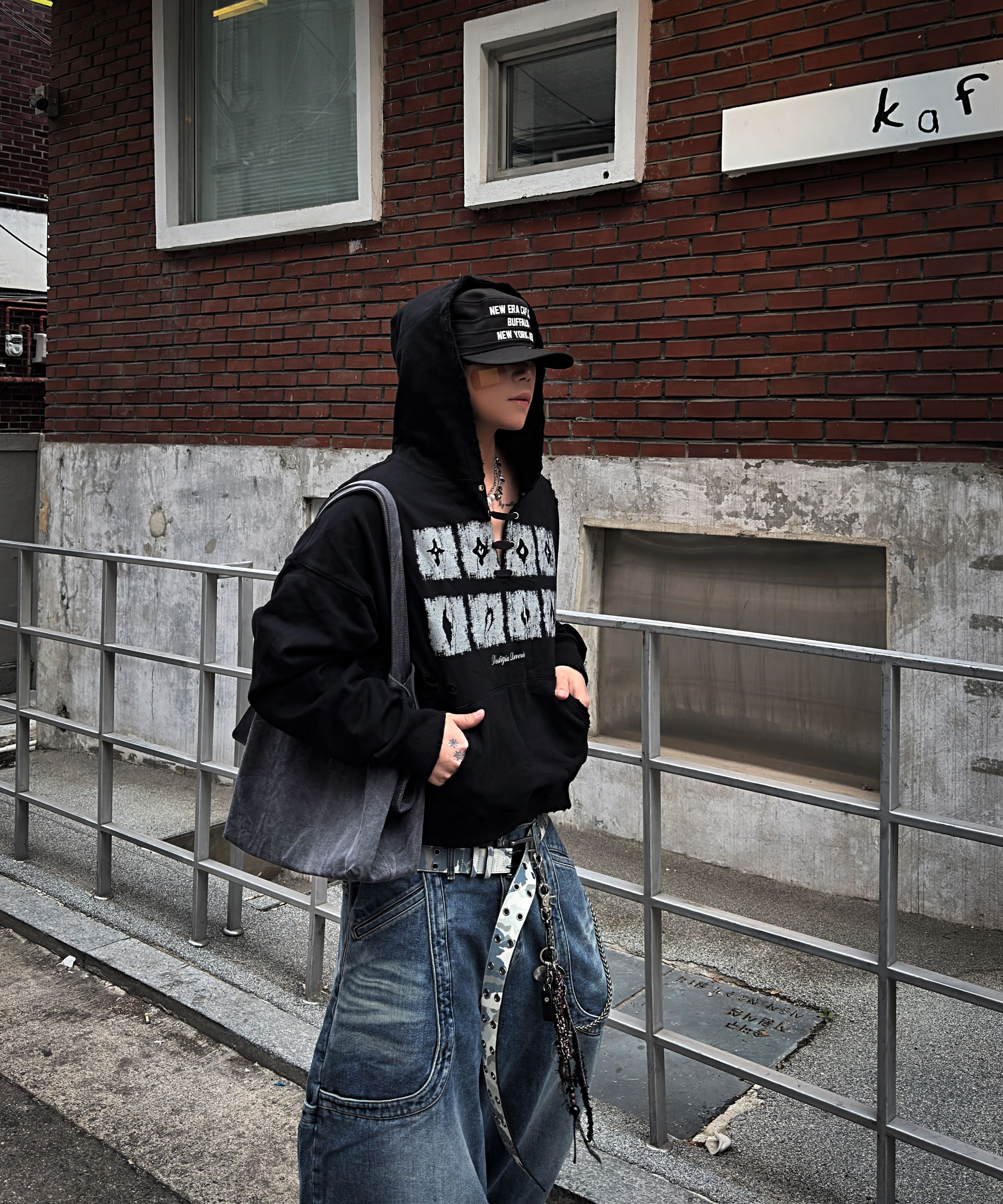 낫포너드(NOT4NERD) Dying Ember Slit Pullover Hood - Grey - 사이즈