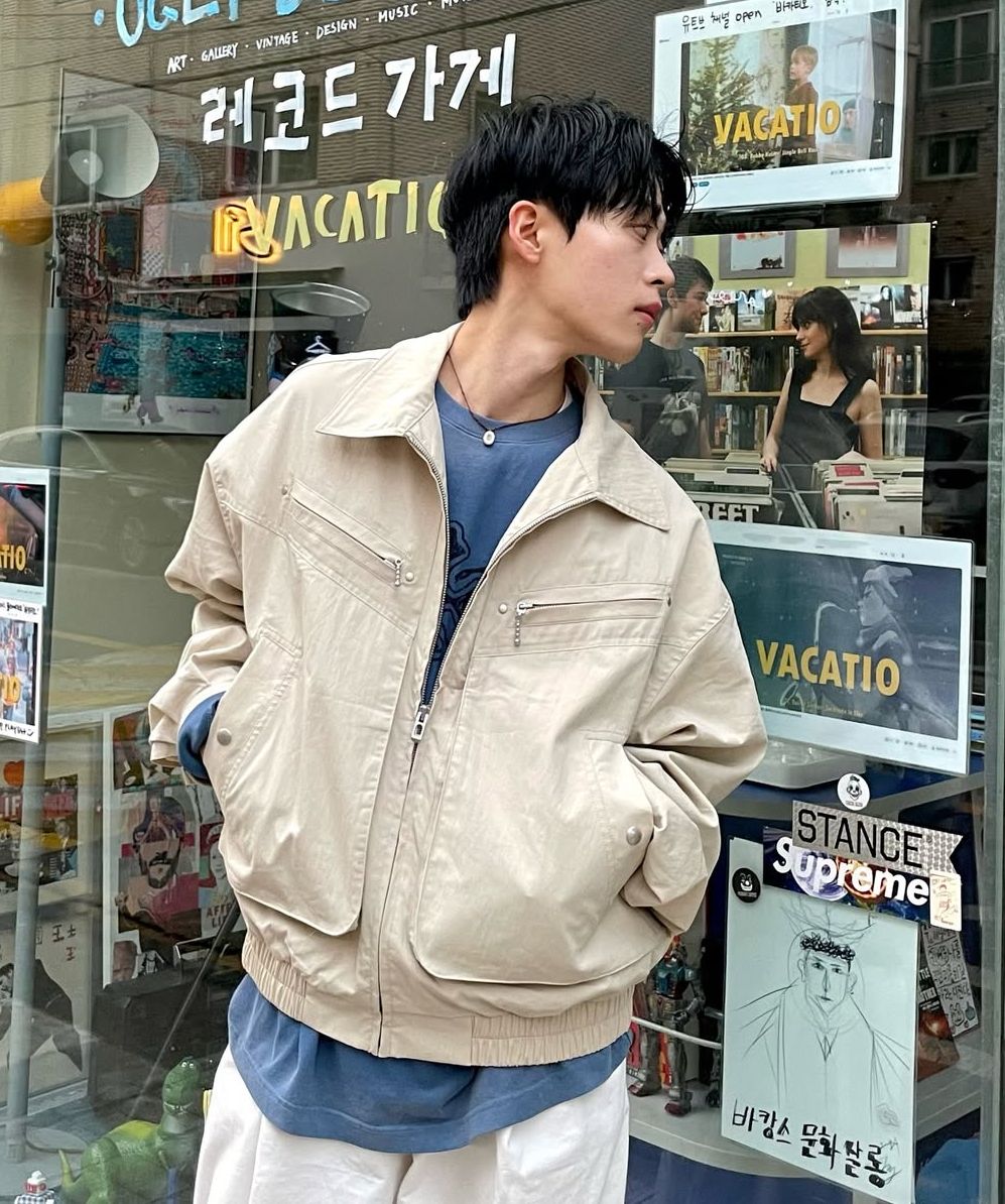 MUSINSA | MAISON MINED OVERLAYED POCKET BLOUSON BEIGE