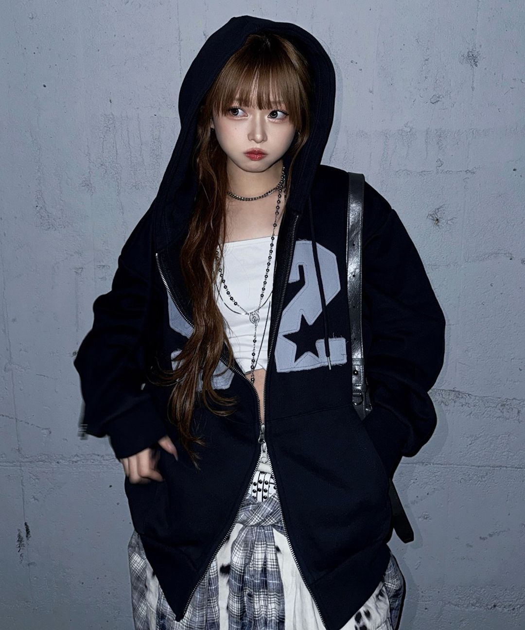 MUSINSA公式 | AMES-WORLDWIDE 52 APPLIQUE HOODIE ZIP UP NAVY