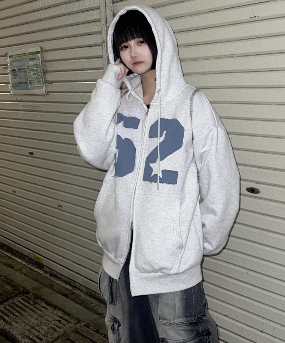 MUSINSA公式 | AMES-WORLDWIDE 52 APPLIQUE HOODIE ZIP UP NAVY