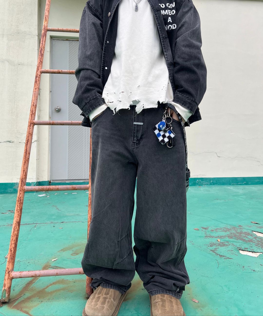 MUSINSA公式 | THEVINYLHOUSE BASIC WIDE DENIM PANTS BLACK