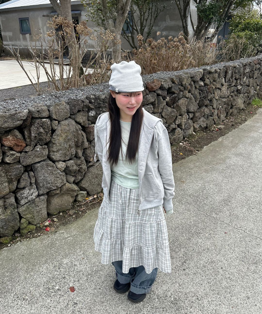 MUSINSA公式 | THE COLDEST MOMENT (w) TCM frill pocket check skirt