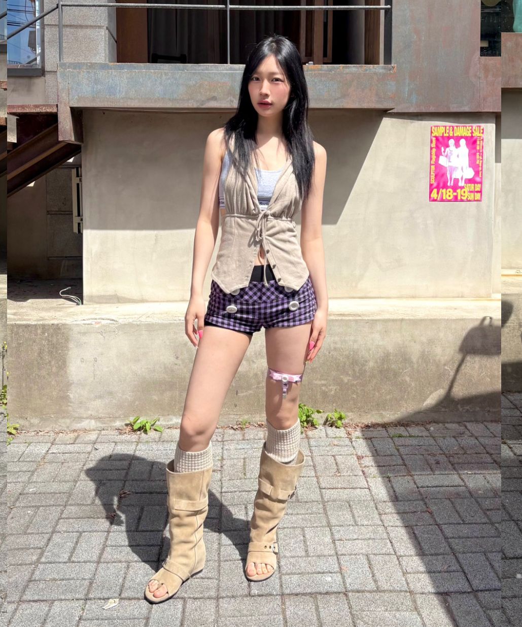 스컬프터(SCULPTOR) New Emo Gingham Micro Shorts Pink - 사이즈