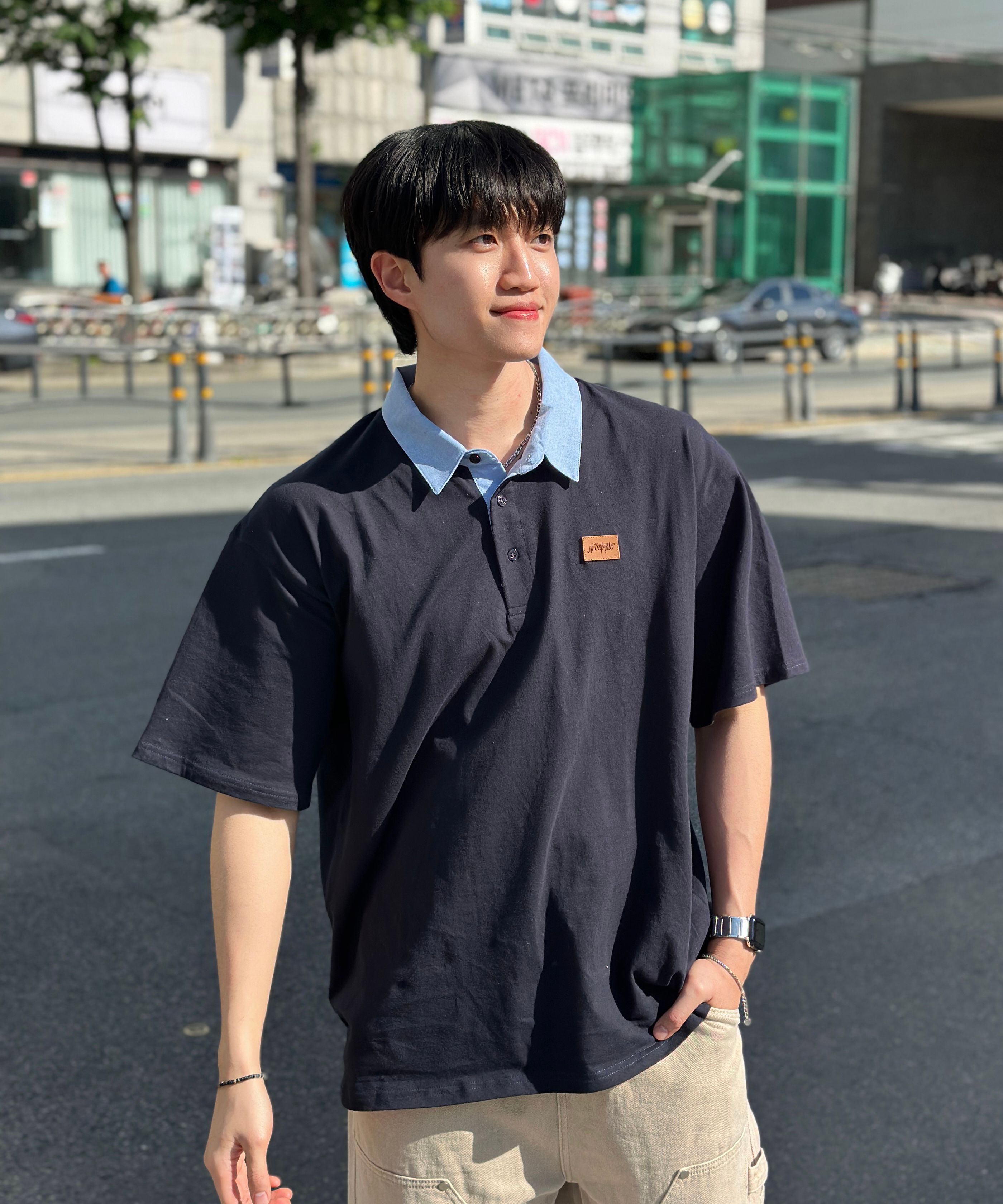 MUSINSA公式 | GHOST REPUBLIC ラグビーカラー半袖Tシャツ GT-389_