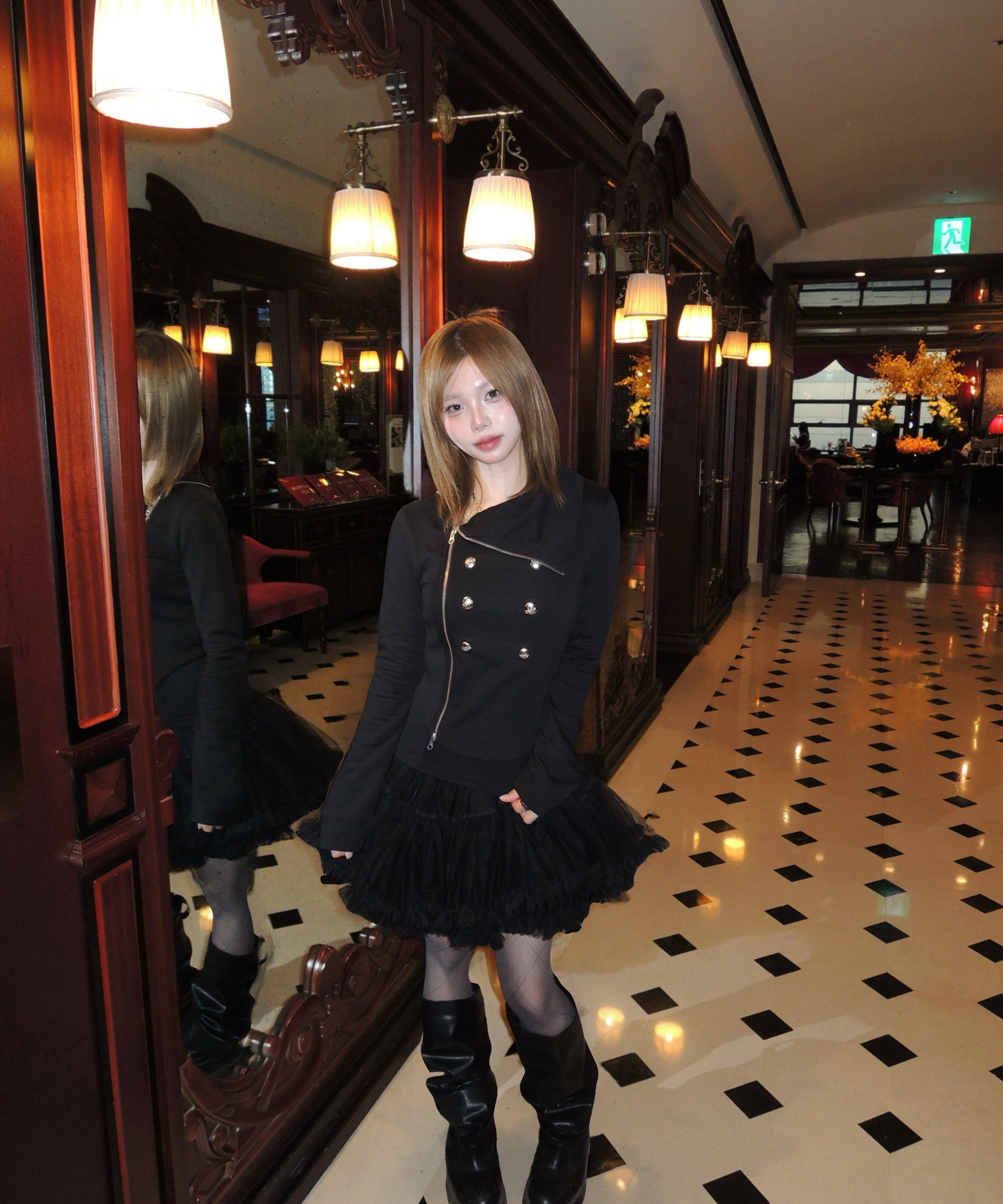MUSINSA公式 | SETUPEXE NAPOLEON HIGH-NECK JACKET / BLACK