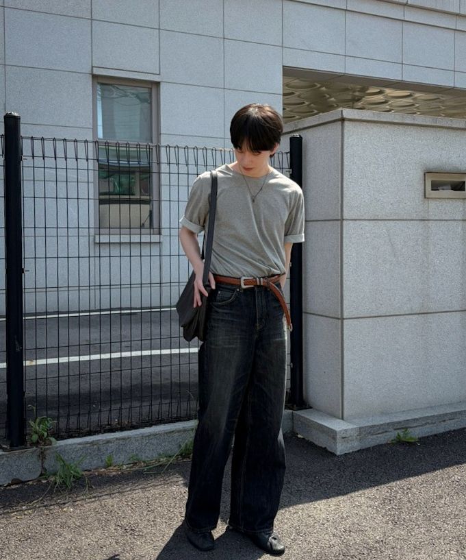 MUSINSA公式 | LMOOD ビッグボーイワイドデニムブルーブラック