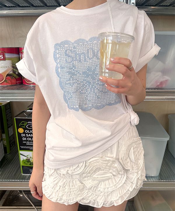 시눈(SINOON) Rose Frill Mini Skirt (White) - 사이즈 & 후기 | 무신사