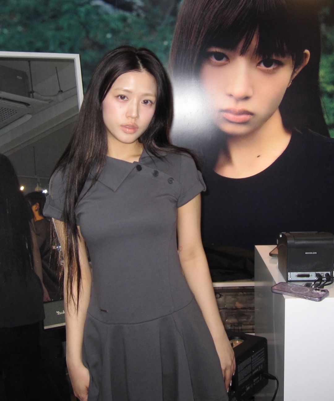 MUSINSA | MISEKI SEOUL Slash button flare one piece BLACK