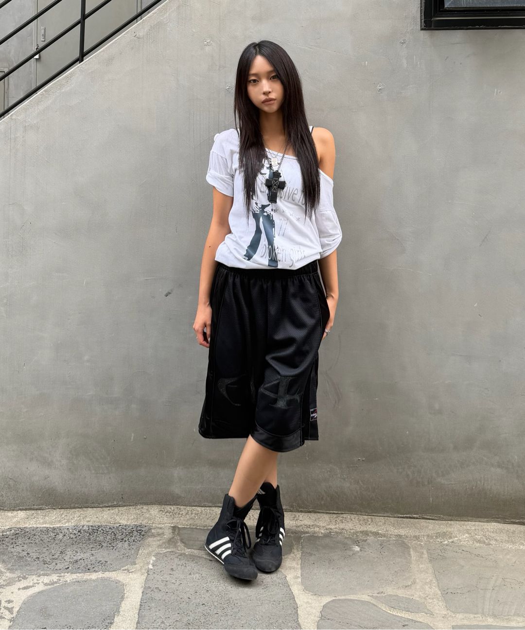 스컬프터(SCULPTOR) Broken Girls Roll Up Tee Dirty Purple - 사이즈