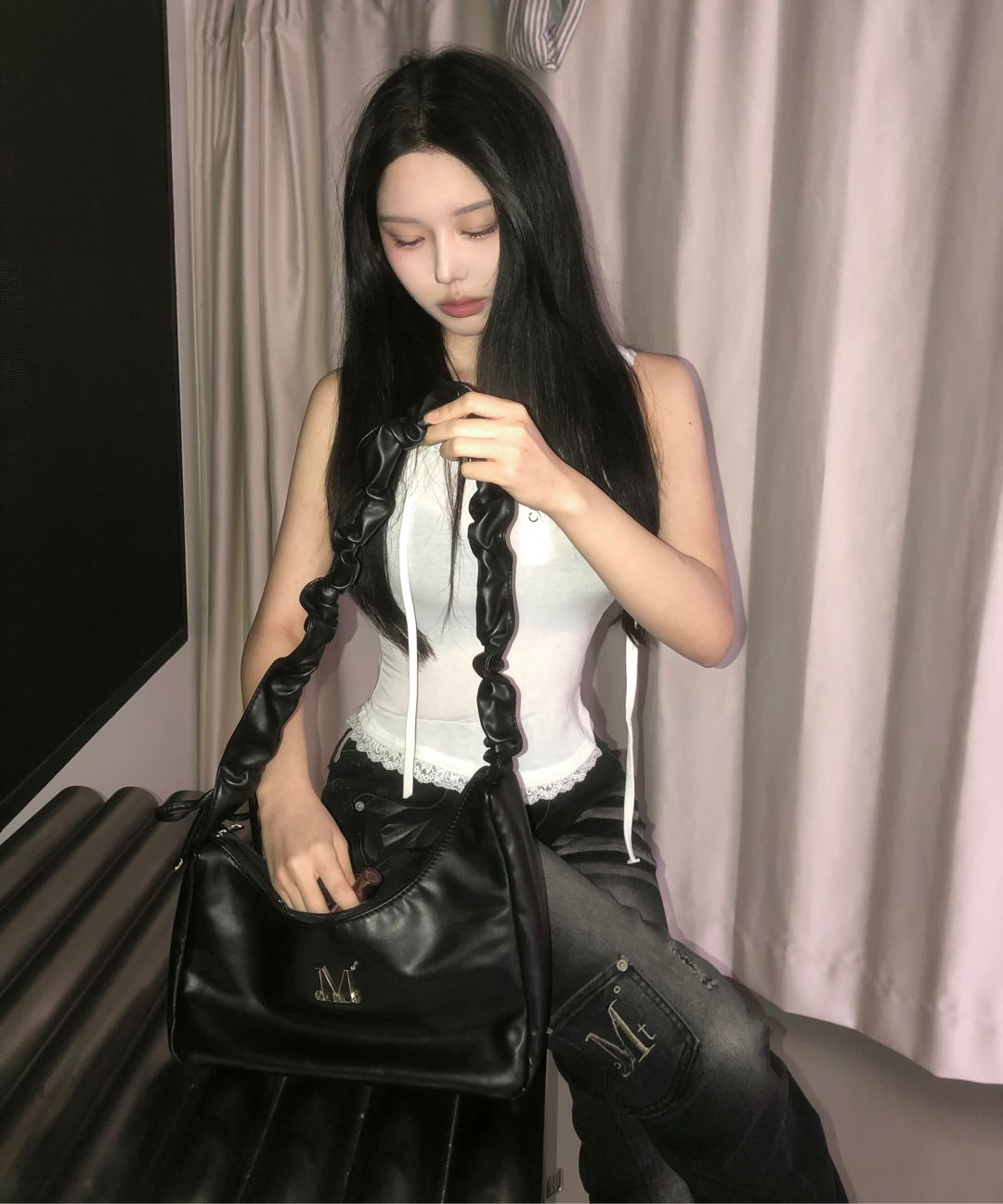 MUSINSA公式 | MUCENT ルセルメタルロゴシェリングクロスバッグ 男女共用
