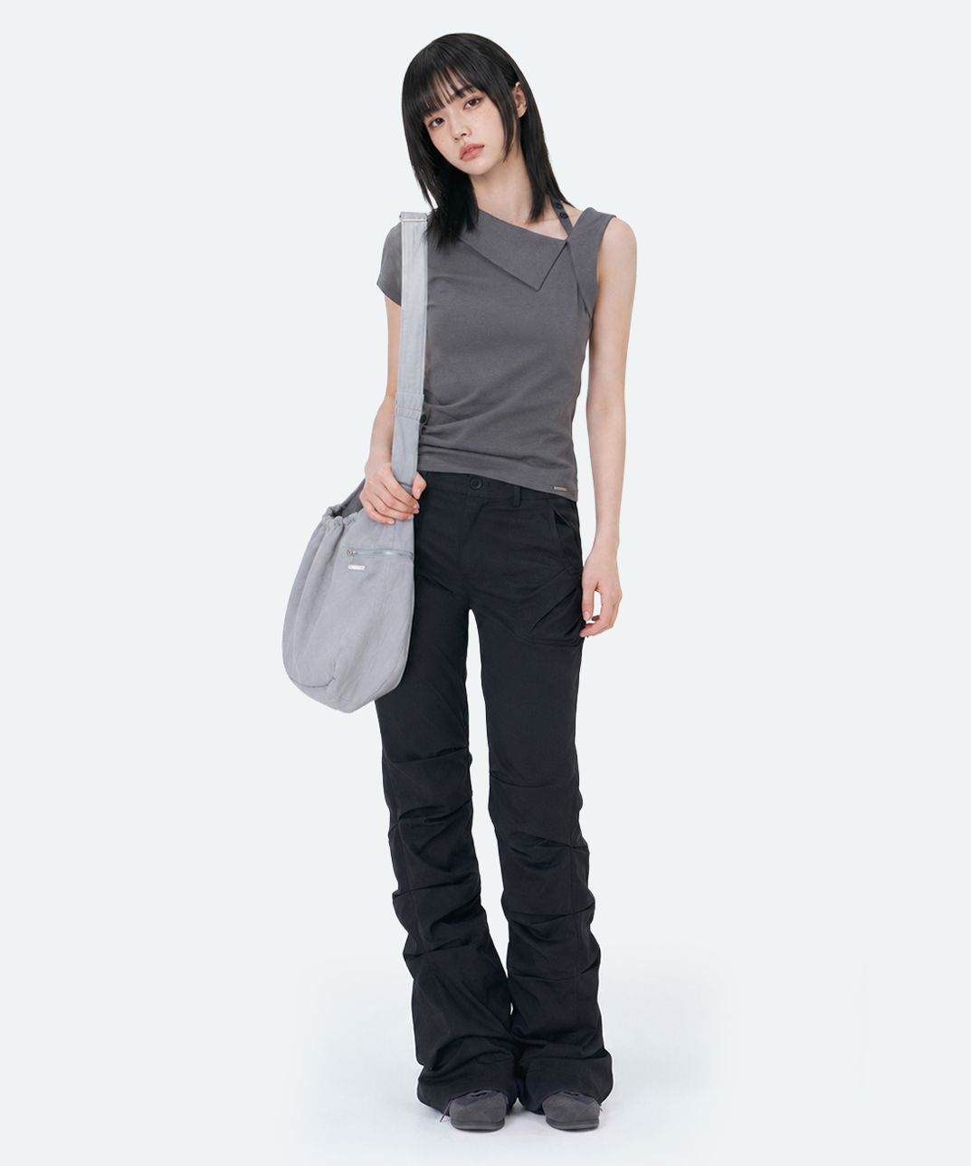 미세키서울(MISEKI SEOUL) Shirring pocket bootscut pants BLACK