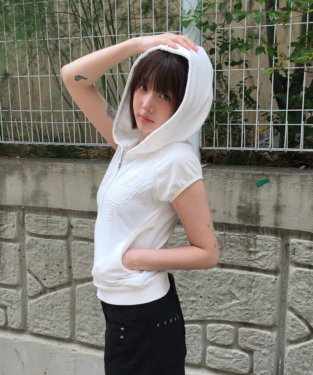 MUSINSA公式 | FANCY CLUB ホットフィックスパフスリーブフードジップ