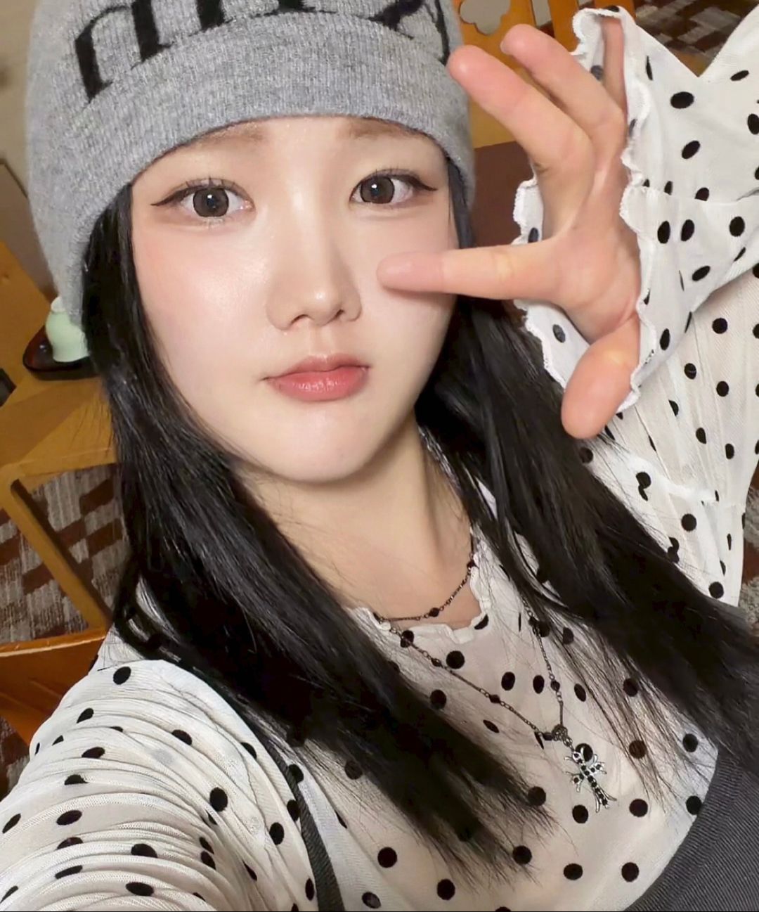 MUSINSA | MATIN KIM LOGO JACQUARD SHORT BEANIE IN WHITE