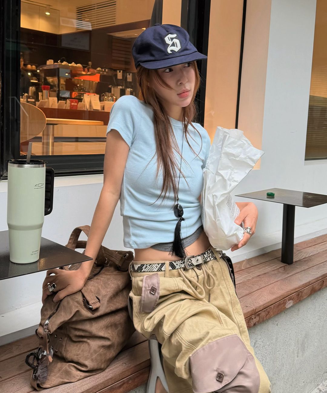 MUSINSA | SUNBURNPROJECT Faux Leather M.O.S Bag, SKY BLUE
