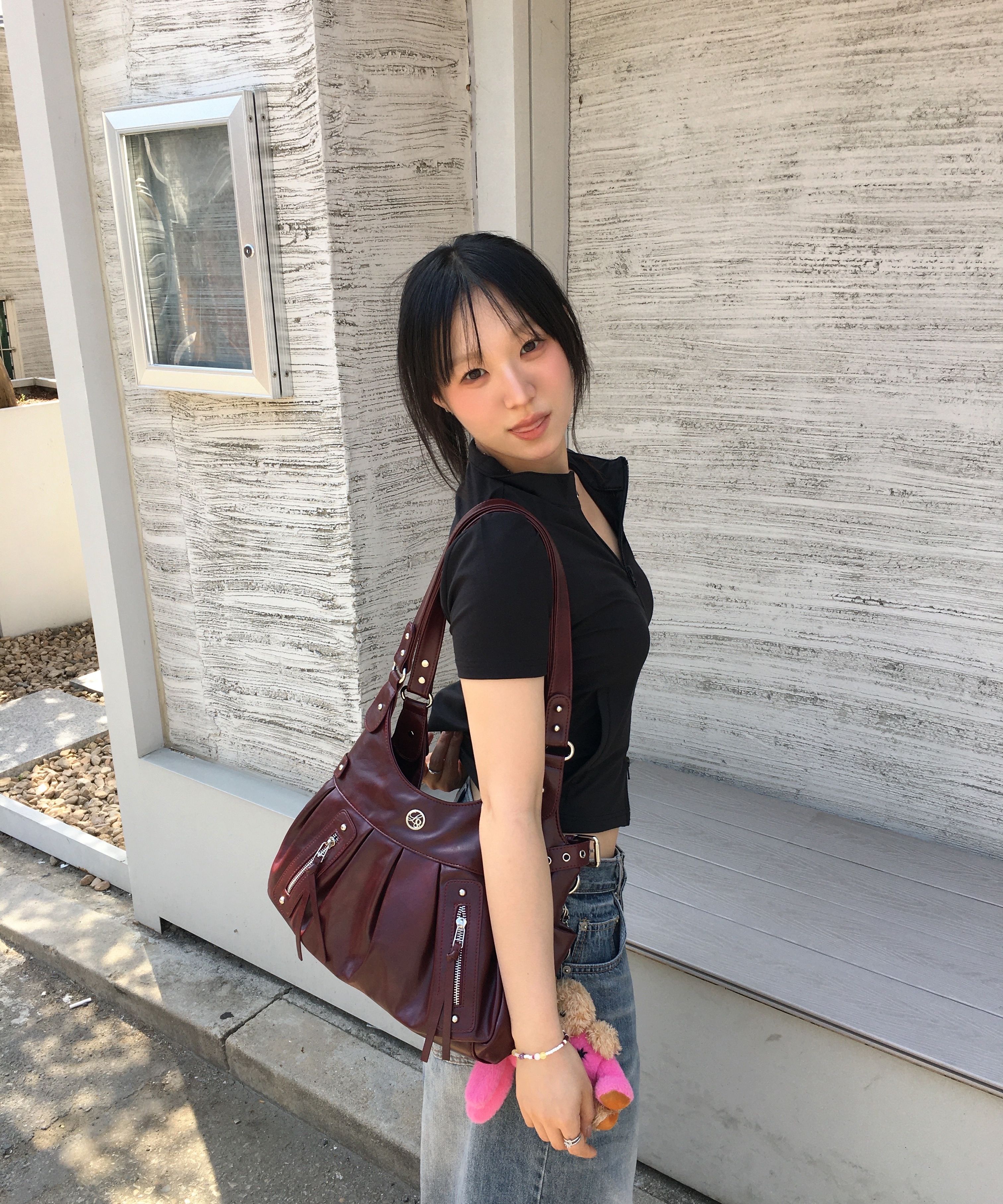 MUSINSA公式 | ILLIGO エンバー バックルショルダーバッグ ピンク