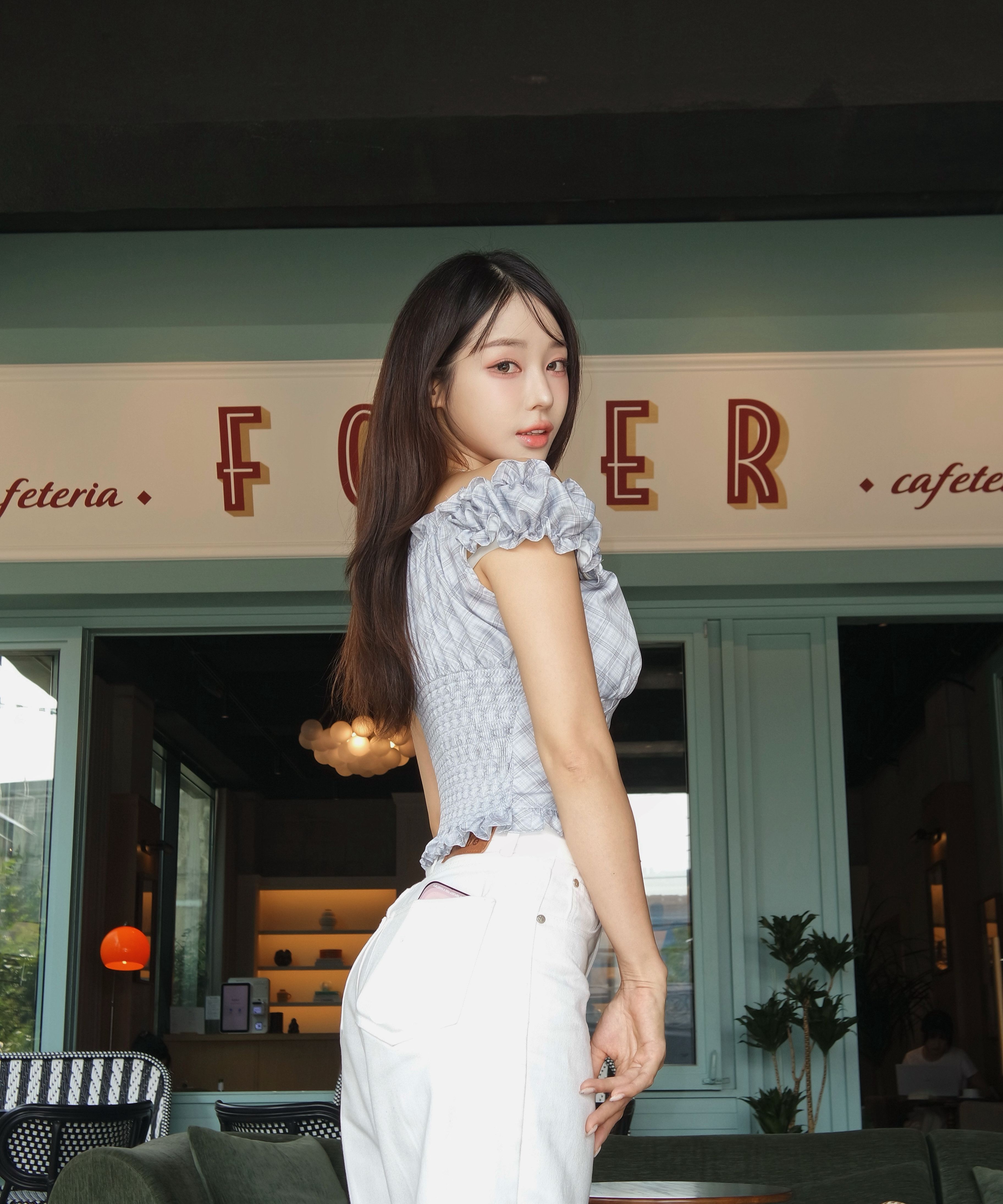 MUSINSA | ROSEFRANTZ Frill Shirring Sleeveless [Sky Blue]