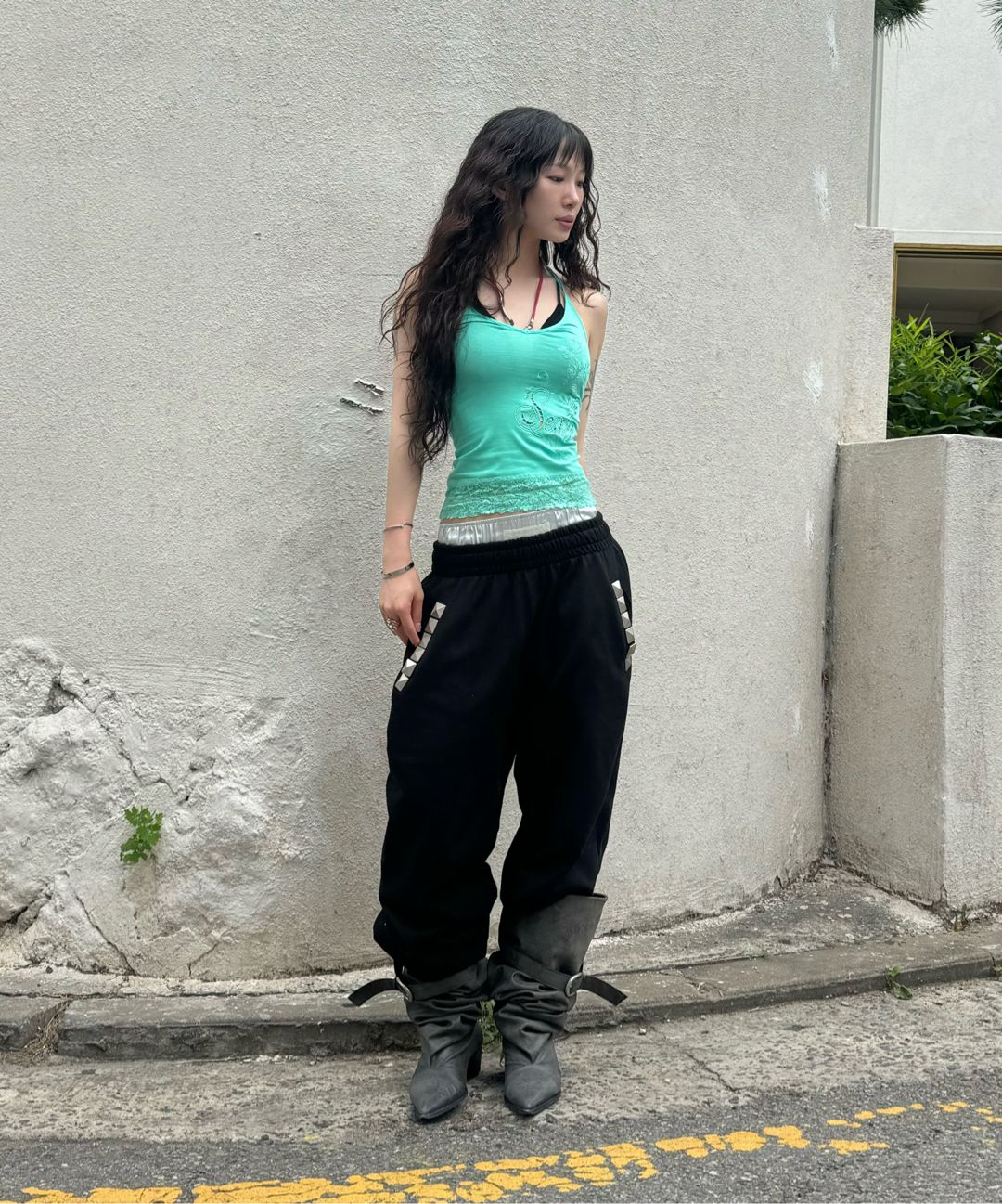 스컬프터(SCULPTOR) Napoleon Stud Sweatpants Acid Blue - 사이즈