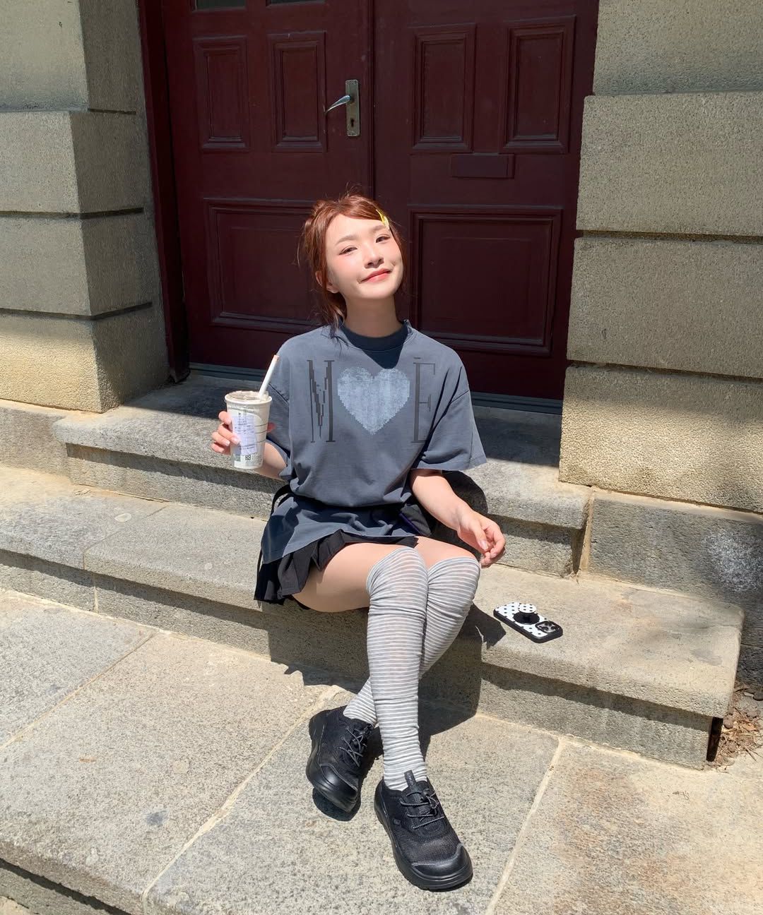 MUSINSA | MTTIRÉ MÉ VINTAGE HEART OVERSIZED T-SHIRT / LIGHT GRAY