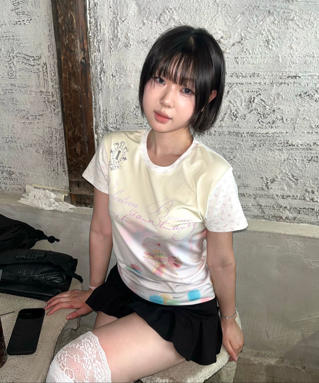 MUSINSA公式 | FORUSRING 4US Banding mini skirt (black)