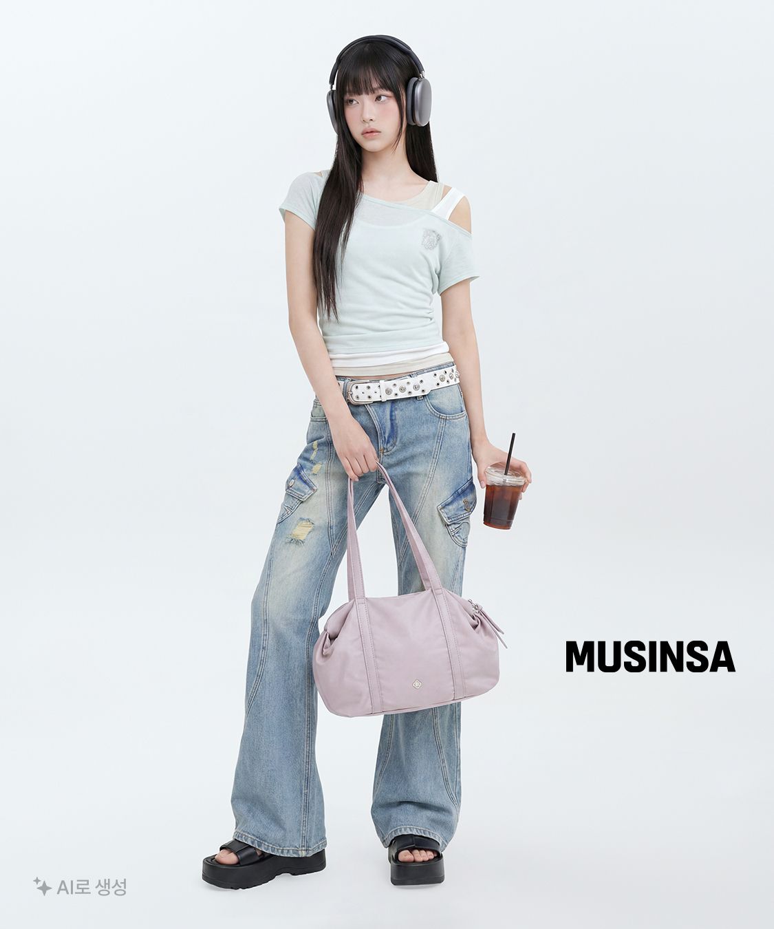 스컬프터(SCULPTOR) Lazy Sleeveless Layered Tee Mint - 사이즈