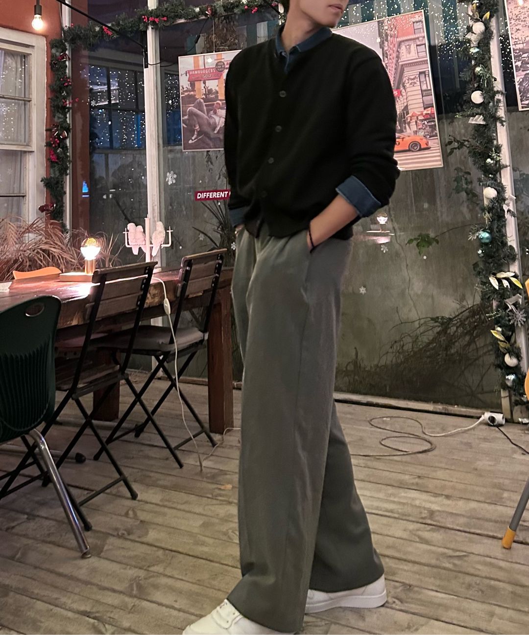 MUSINSA | GLW Two-Tuck Wide Slacks Gray