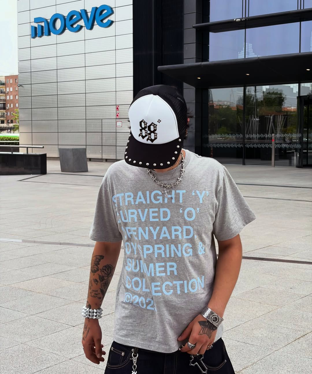 오픈야드(오와이)(OPENYARD(OY)) STUDDED SIN 88 CAP - BLACK - 사이즈