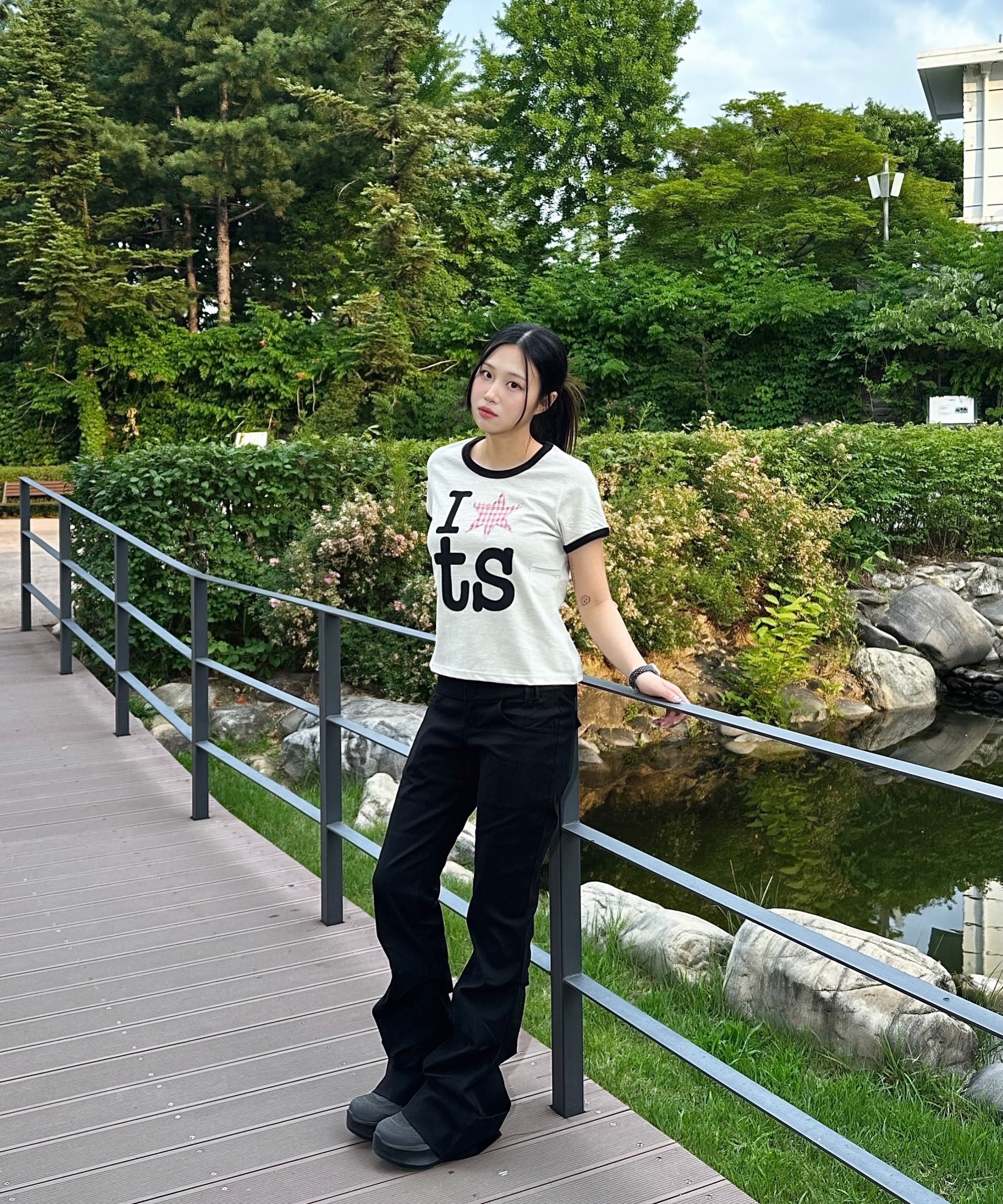 미세키서울(MISEKI SEOUL) Two line layered folding pants BLACK