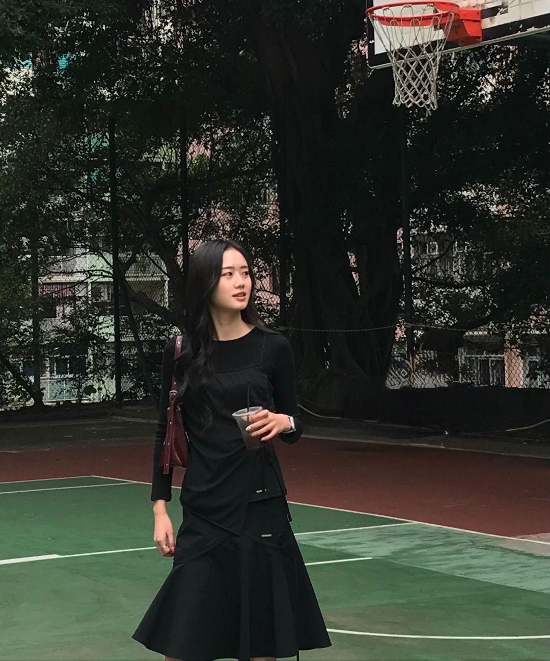 MUSINSA公式 | MISEKI SEOUL Shirring ruffle midi skirt BLACK