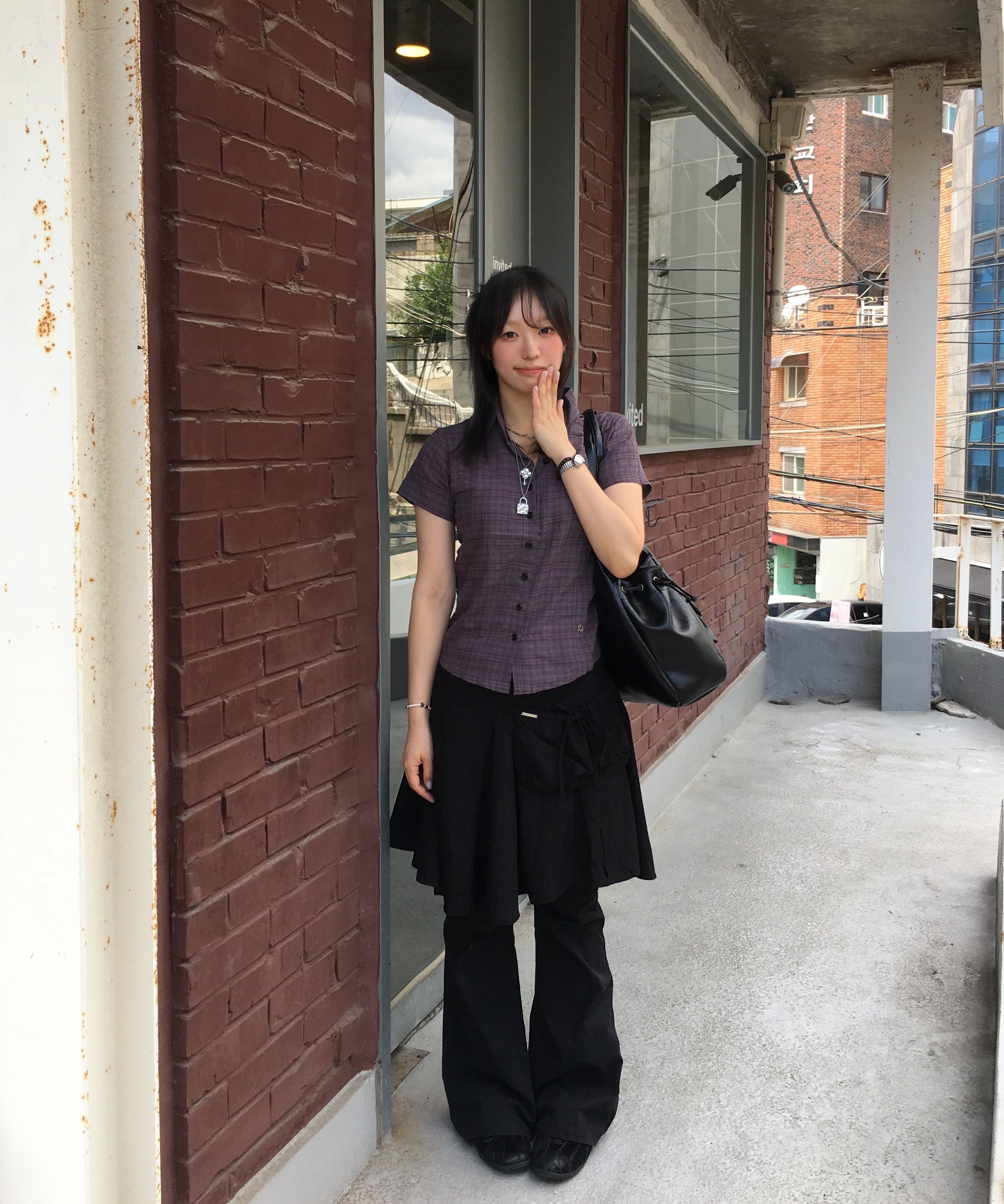 미세키서울(MISEKI SEOUL) Pocket cargo bootscut pants BLACK