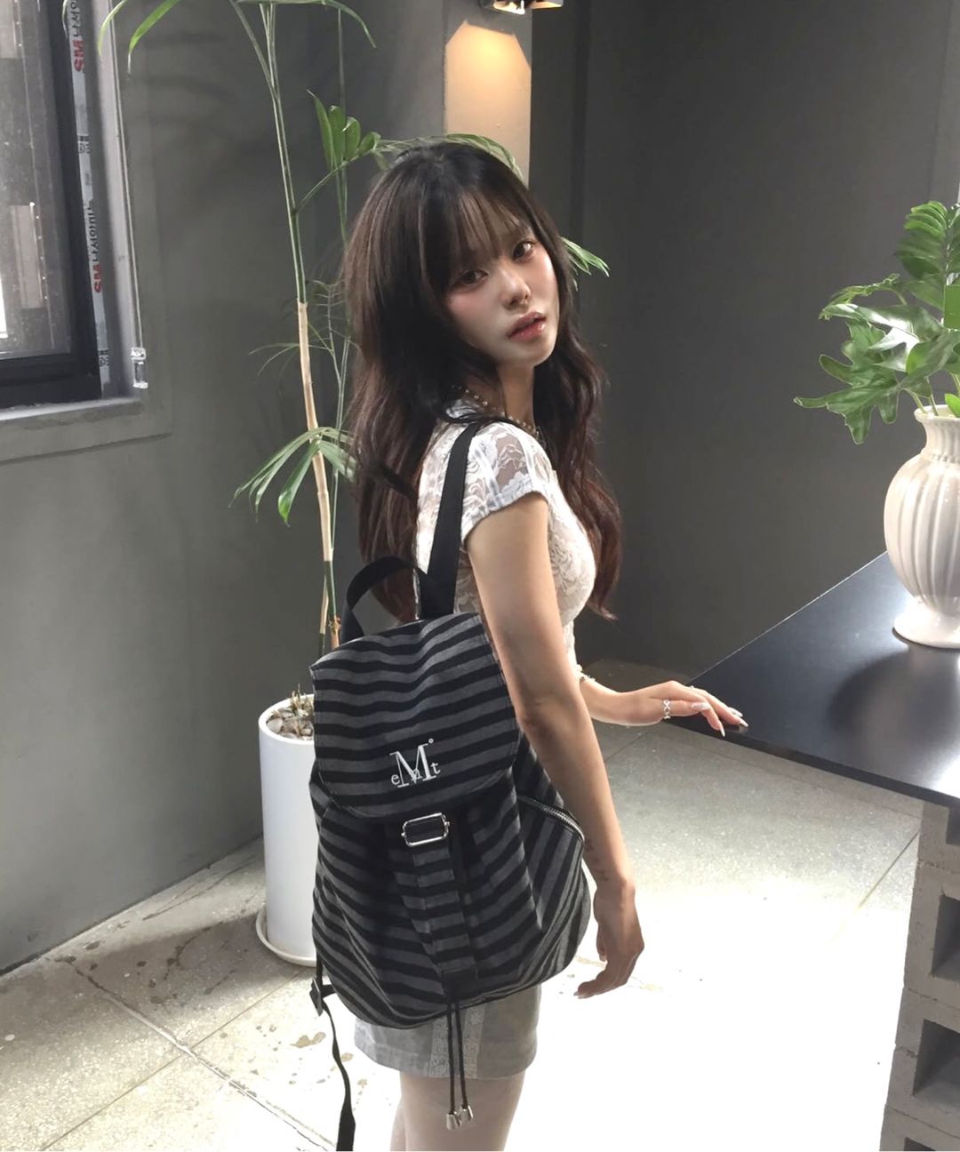 MUSINSA公式 | MUCENT ミュートストライプミニバックパック 男女共用