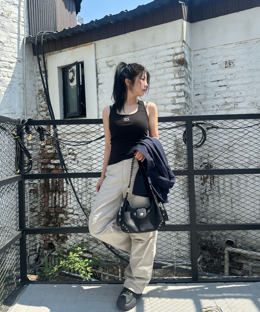 MUSINSA | ASON MOTE STUD BAG / BLACK