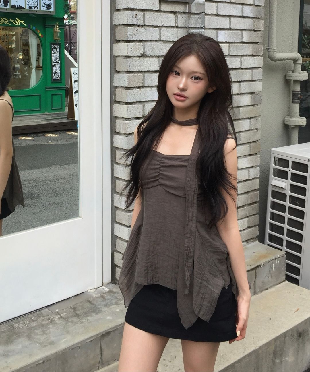 MUSINSA公式 | KHAKIPOINT Ethnic Scarf Top (brown)
