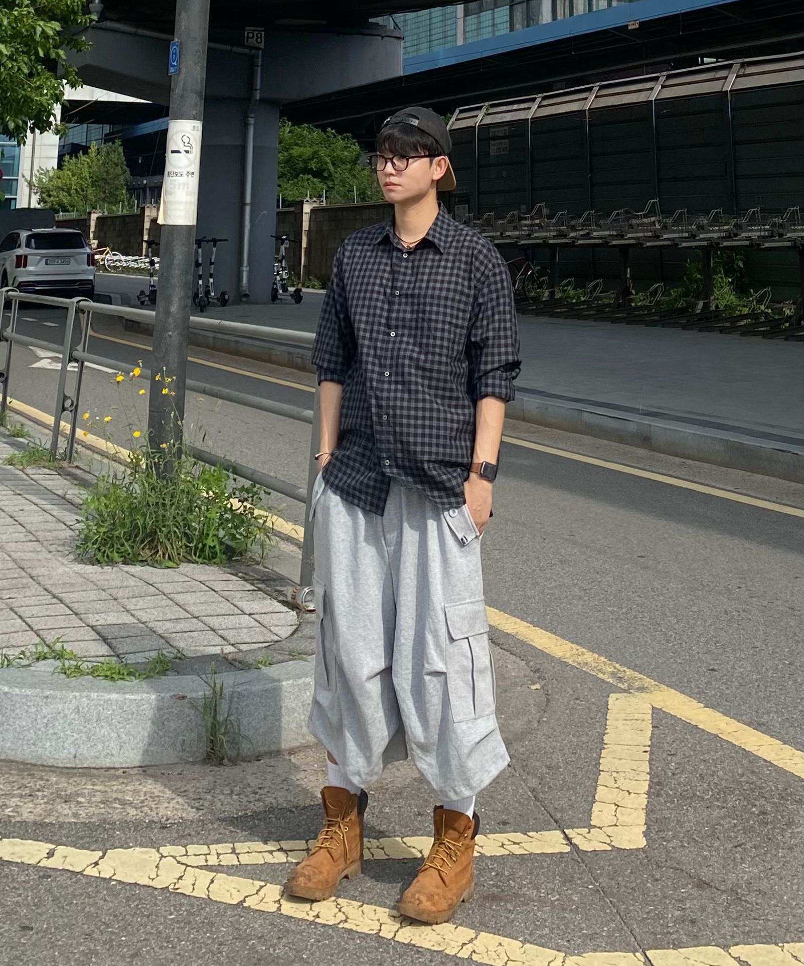 MUSINSA公式 | UMM 膝ピンタックバミューダパラシュートパンツ 3COLOR