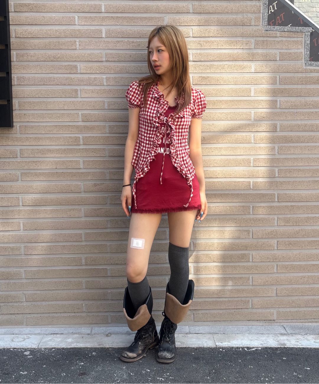 스컬프터(SCULPTOR) Acid Farm Mini Dress Dirty White - 사이즈