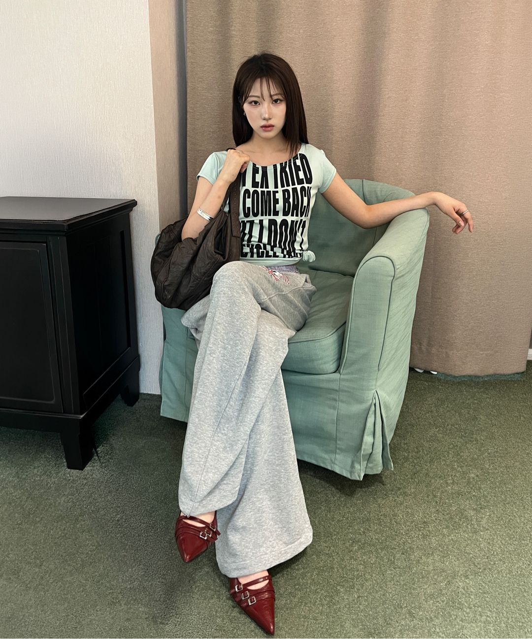 即日発送可【M】ブラックHigh waist check pants MUSINSA | MIDNIGHT MOVE rd check pants (black)
